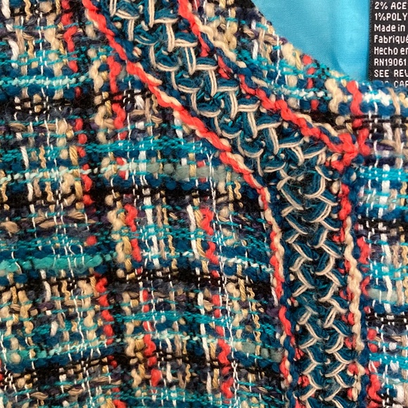 Doncaster Turquoise & Orange Tweed Blazer - Picture 5 of 10